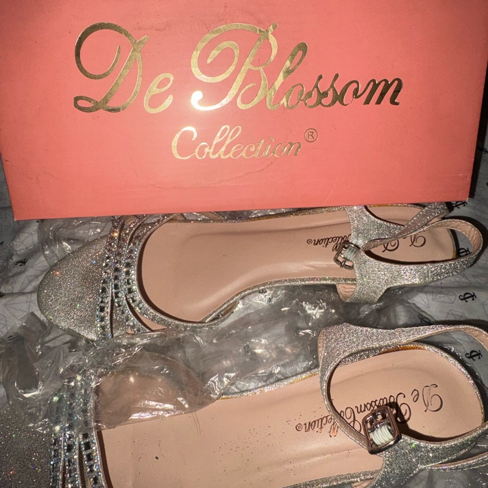 De Blossom Collection Sparkling Silver Heels